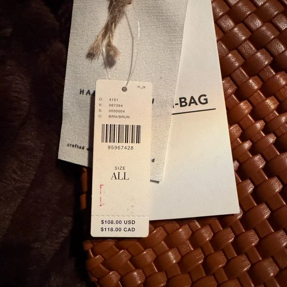 Anthropology Elegant Brown Woven Tote Bag - Picture 4 of 6